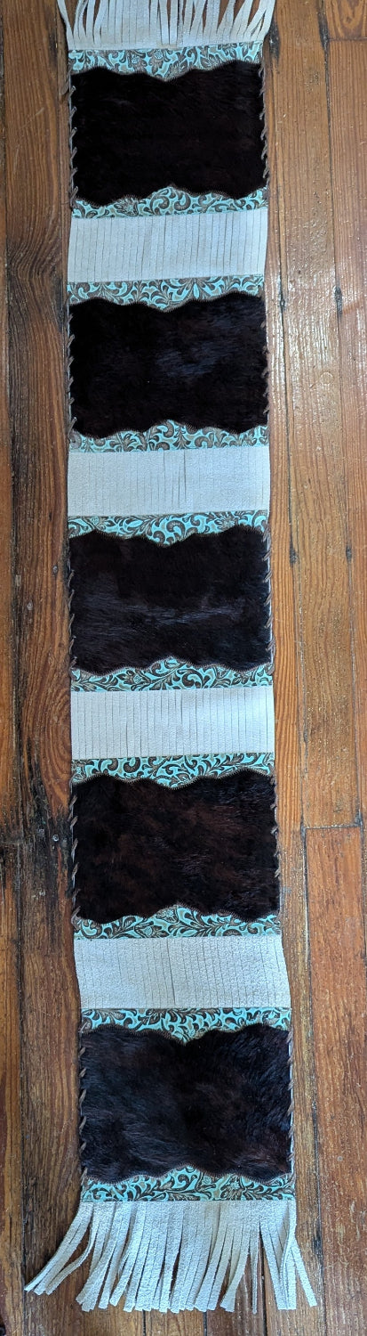Western Table Runner, Dark Brown hide