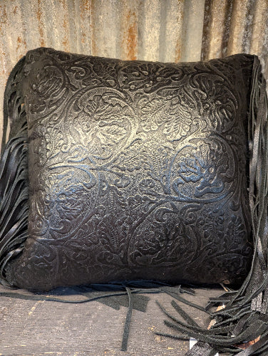 Leather Pillow with boot stitch 14" x 14"