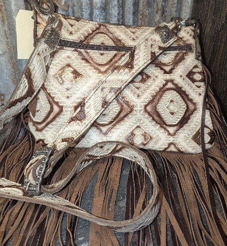 Half Pint, tan speckled hide with cream longhorn