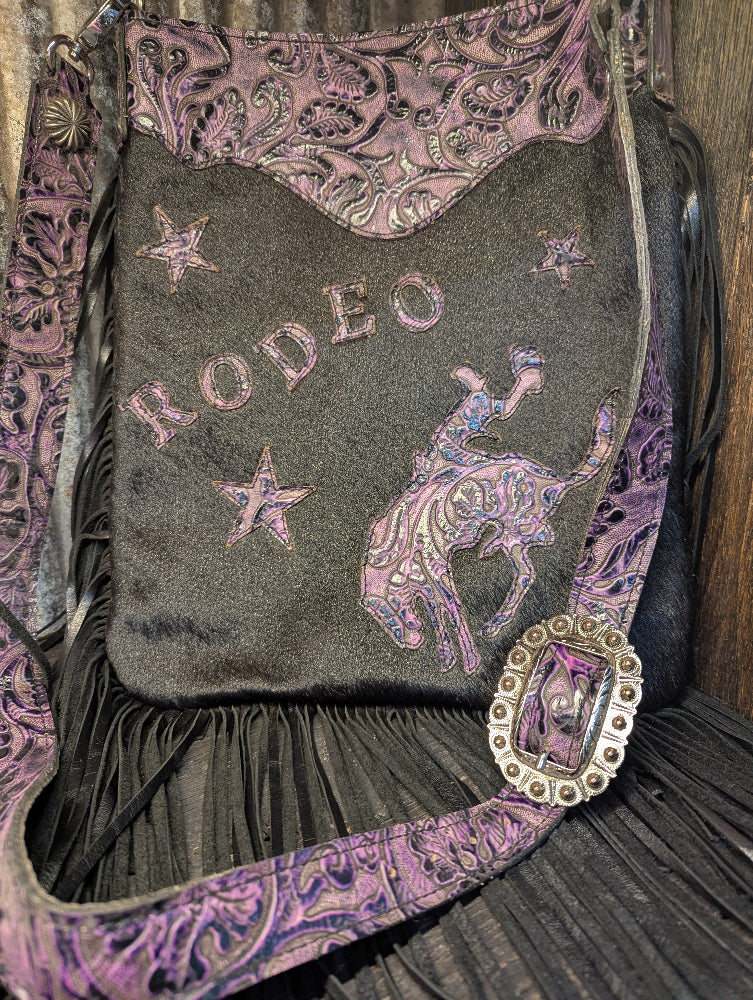 XLG Sling, Rodeo rider - purple cowboy tooled
