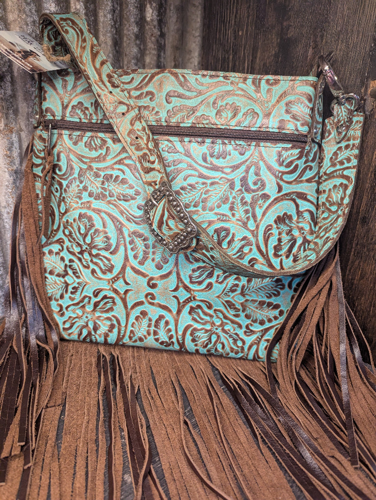 Mid Rise, Turquoise Western Floral - cowboy