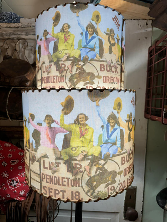 Western Scenes Lamp Shades - Pendleton Oregon Cowgirls