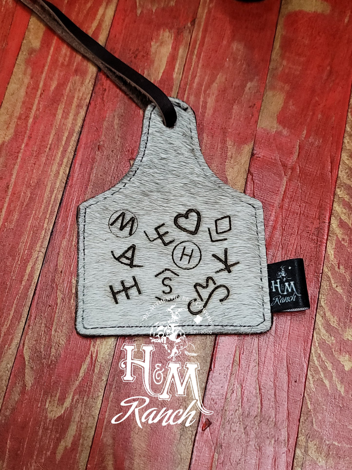 Leather Ear Tag Car Freshie, Brands Circle M