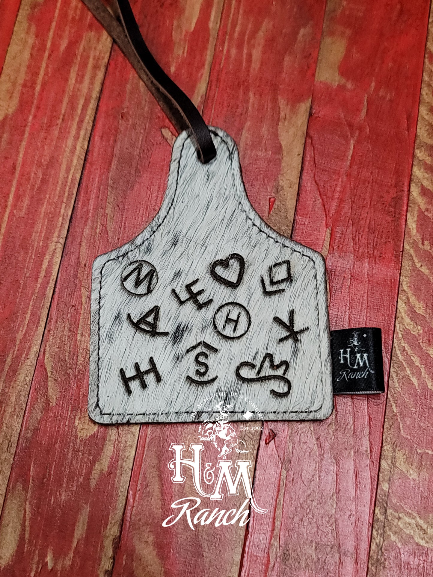 Leather Ear Tag Car Freshie, Brands Circle M