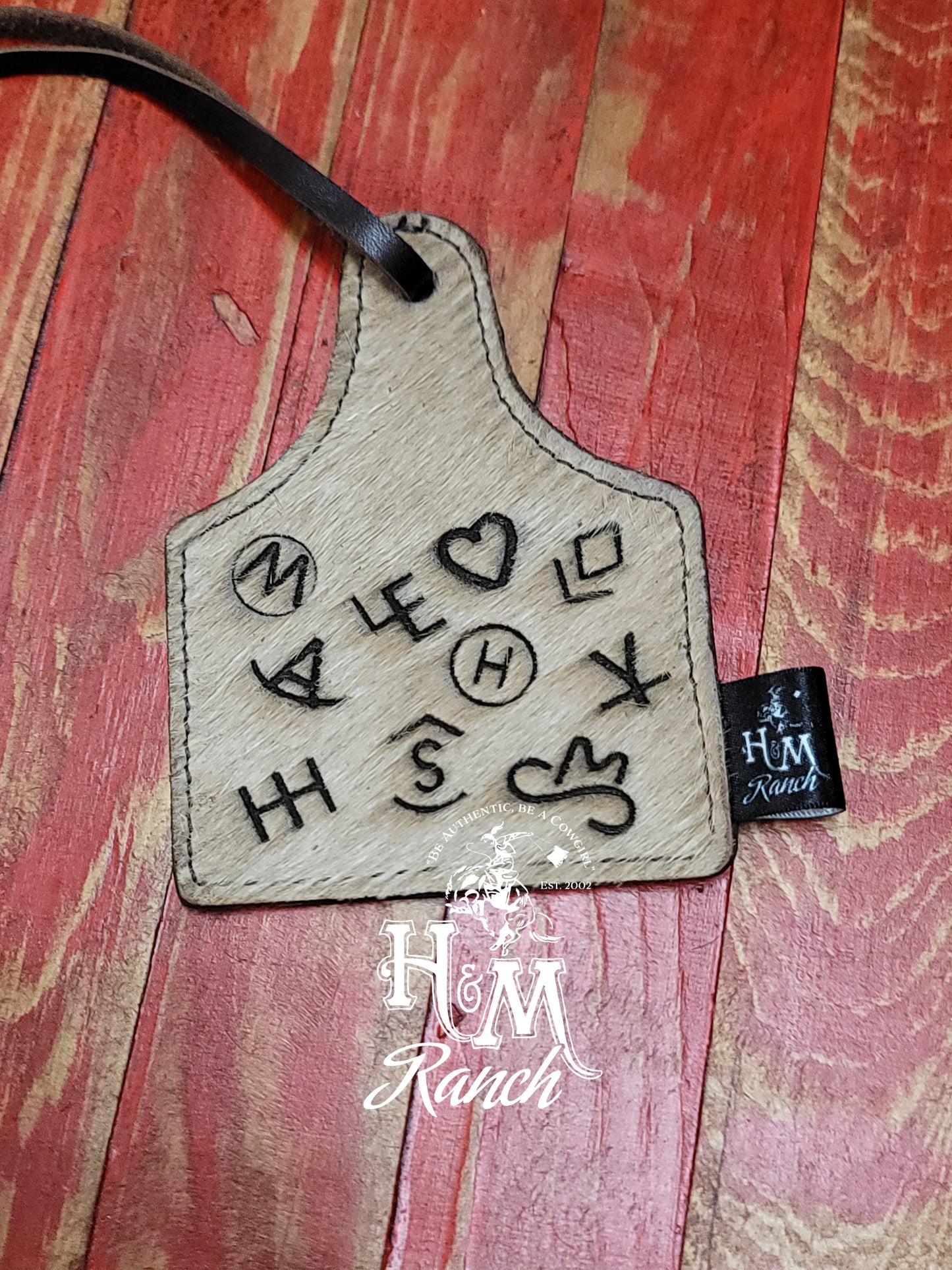 Leather Ear Tag Car Freshie, Brands Circle M