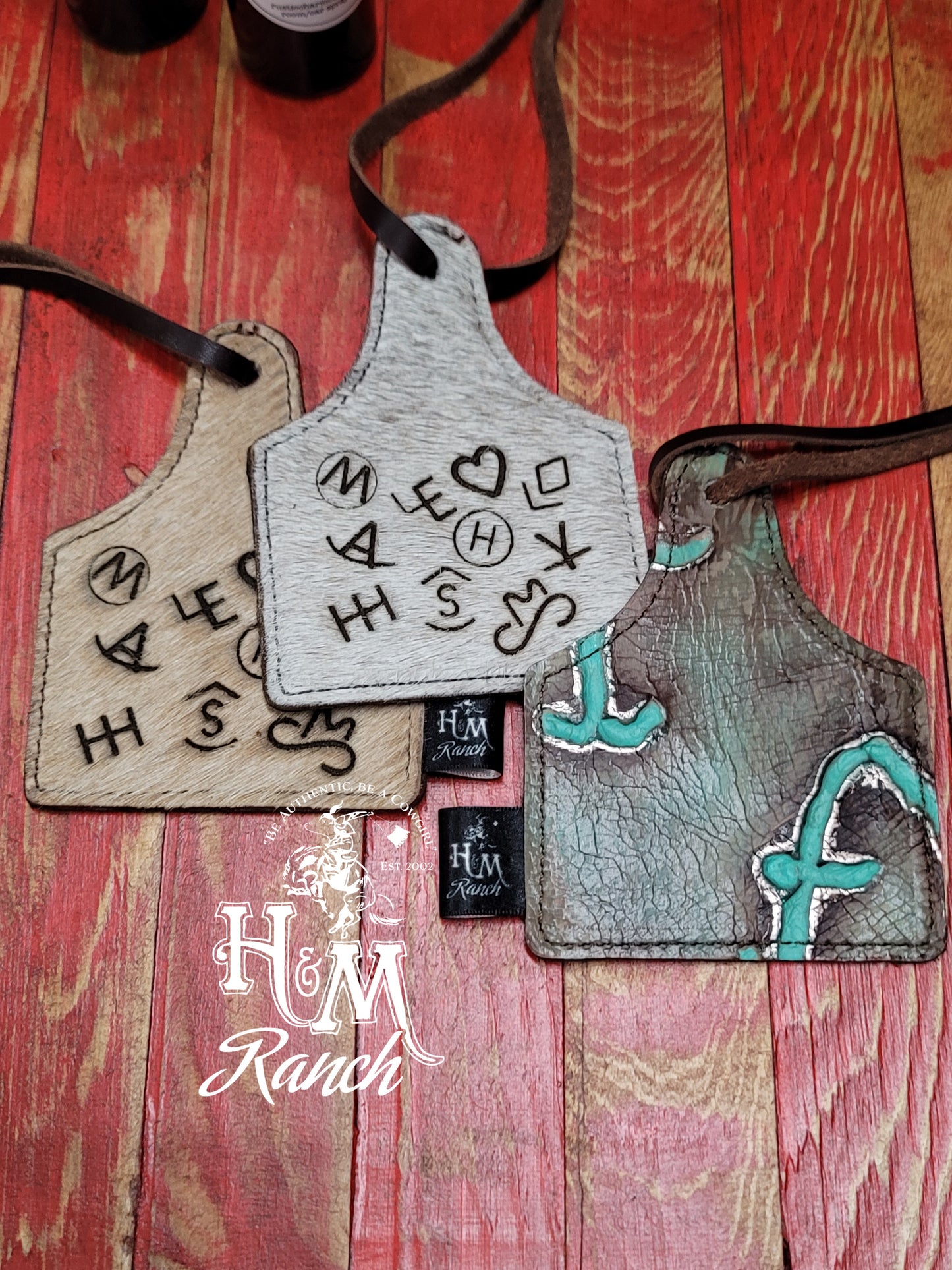 Leather Ear Tag Car Freshie, Brands Circle M