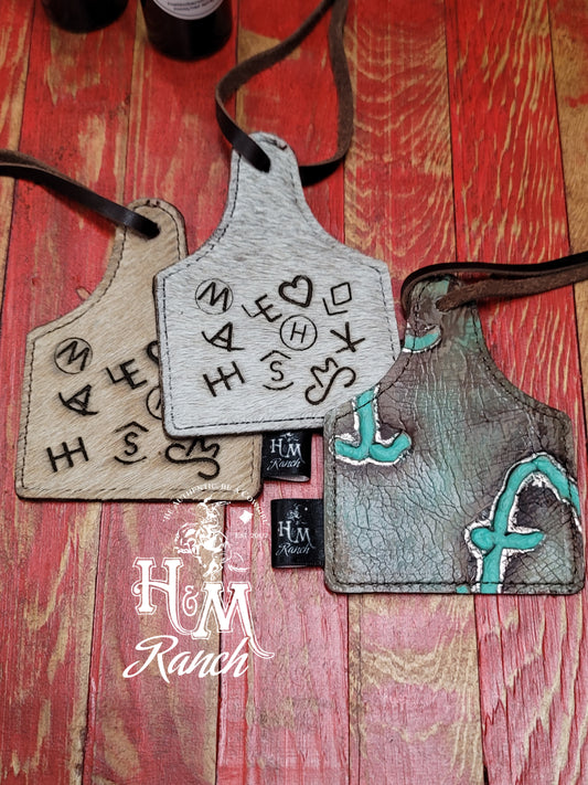 Leather Ear Tag Car Freshie, Brands Circle M