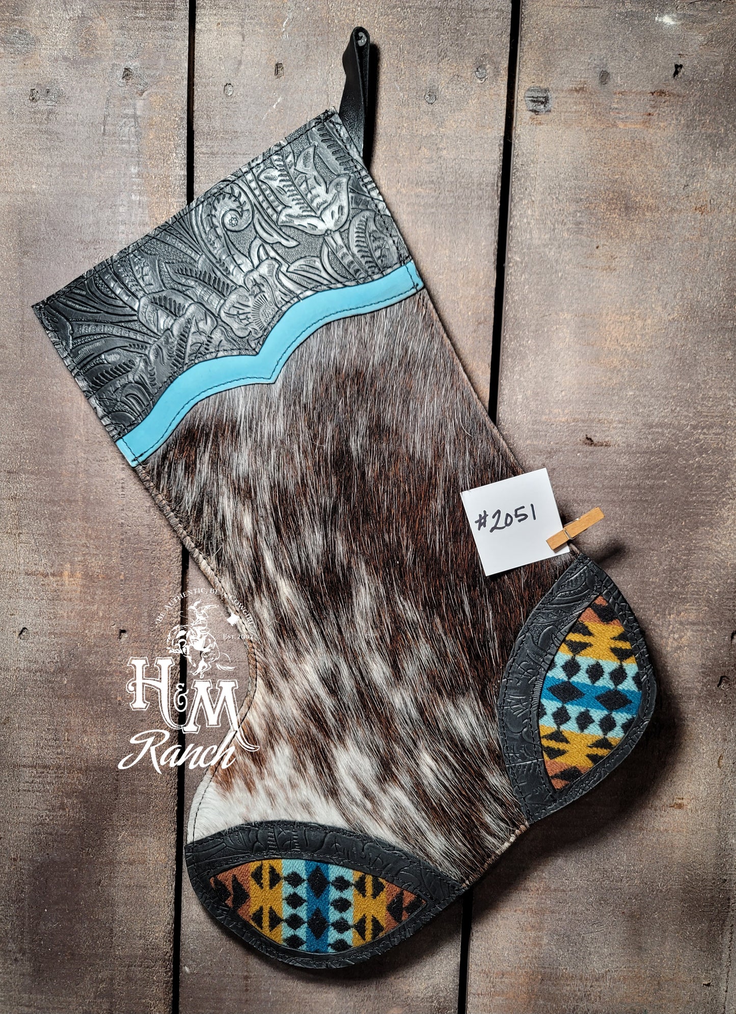 Christmas Stocking Pendleton Rancho Black, #2051
