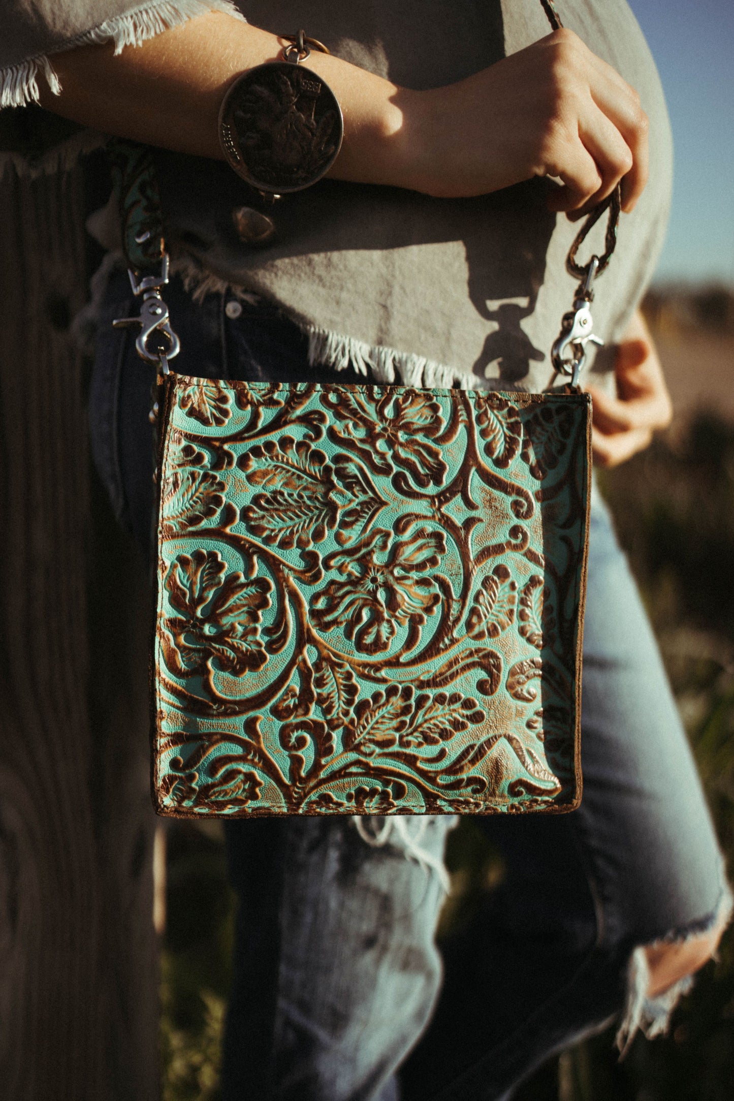 Box Style 8x8, Cowboy Tooled Turquoise