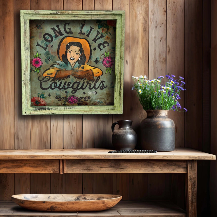 Long live Cowgirls, Western Wooden Frame