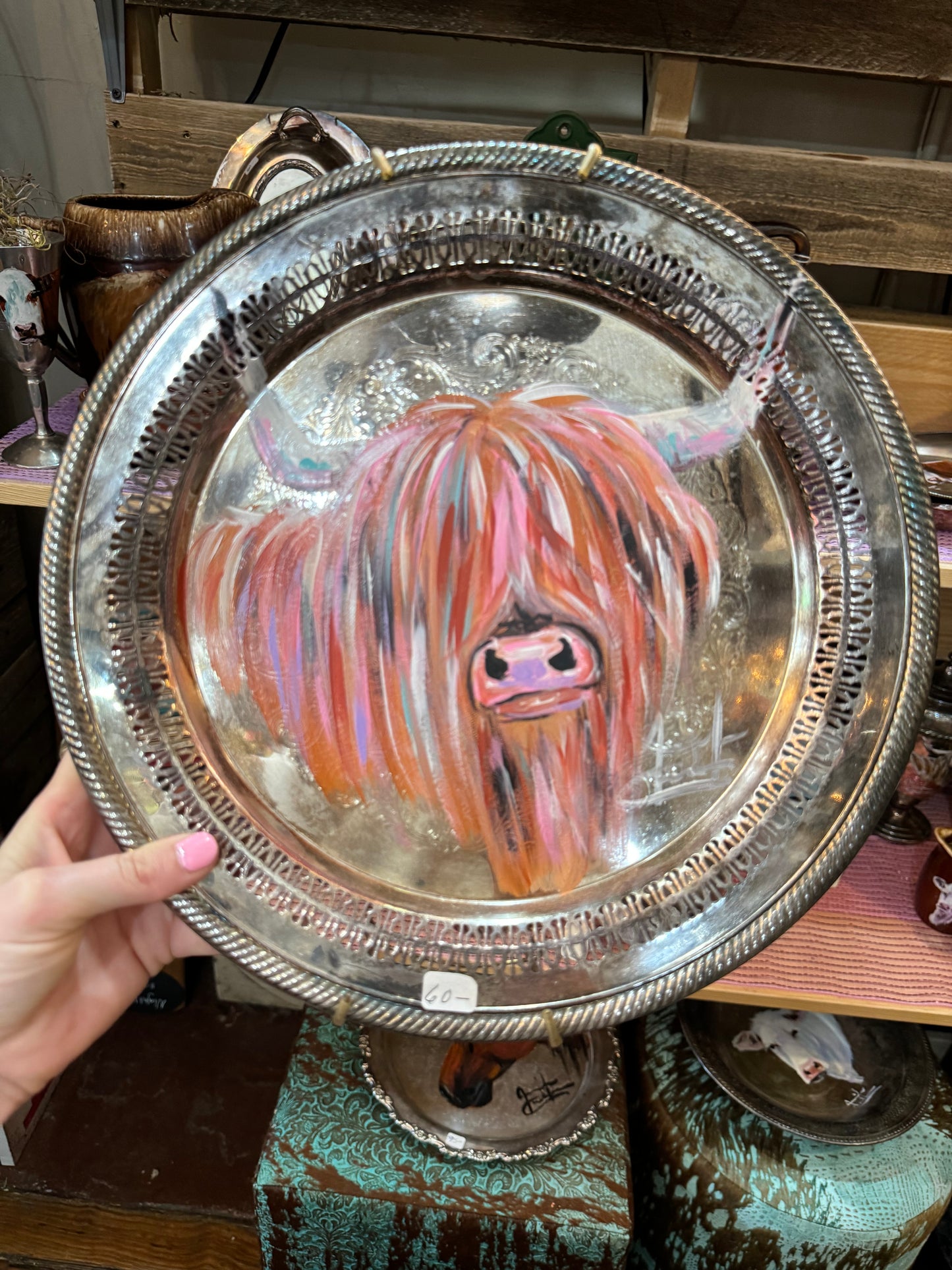 Jennifer Casebeer Art - Silver Tray with Highland