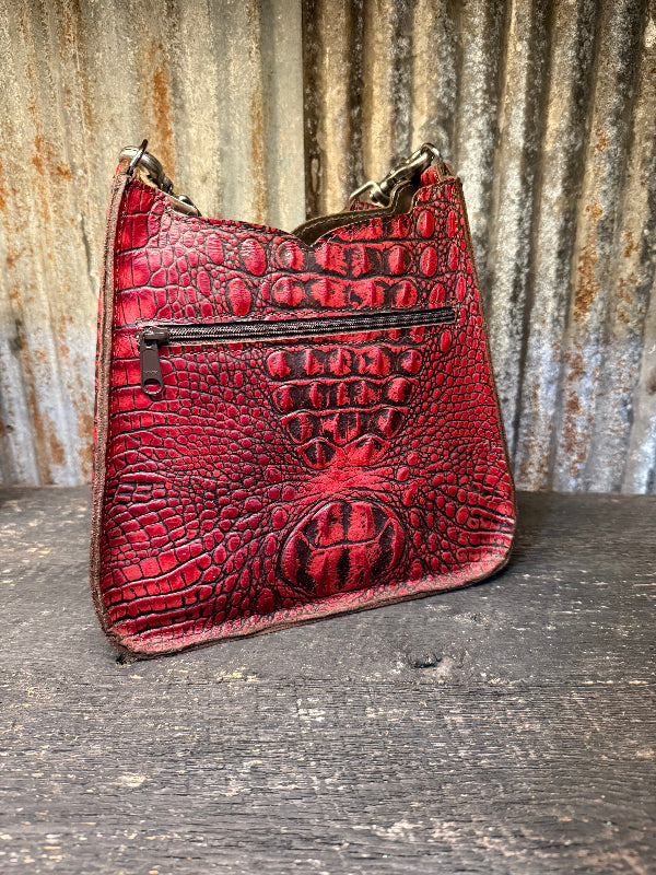 Ranchette, Red croc bucking cowboy