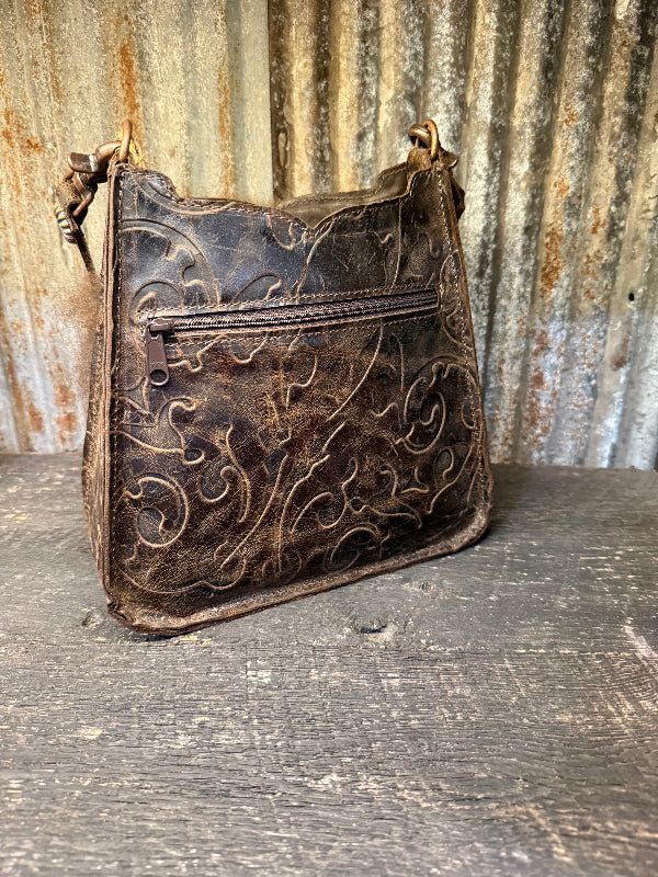 Ranchette, Brown leather with Buffalo studded front