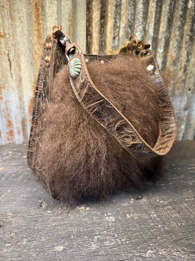 Ranchette, Brown leather with Buffalo studded front