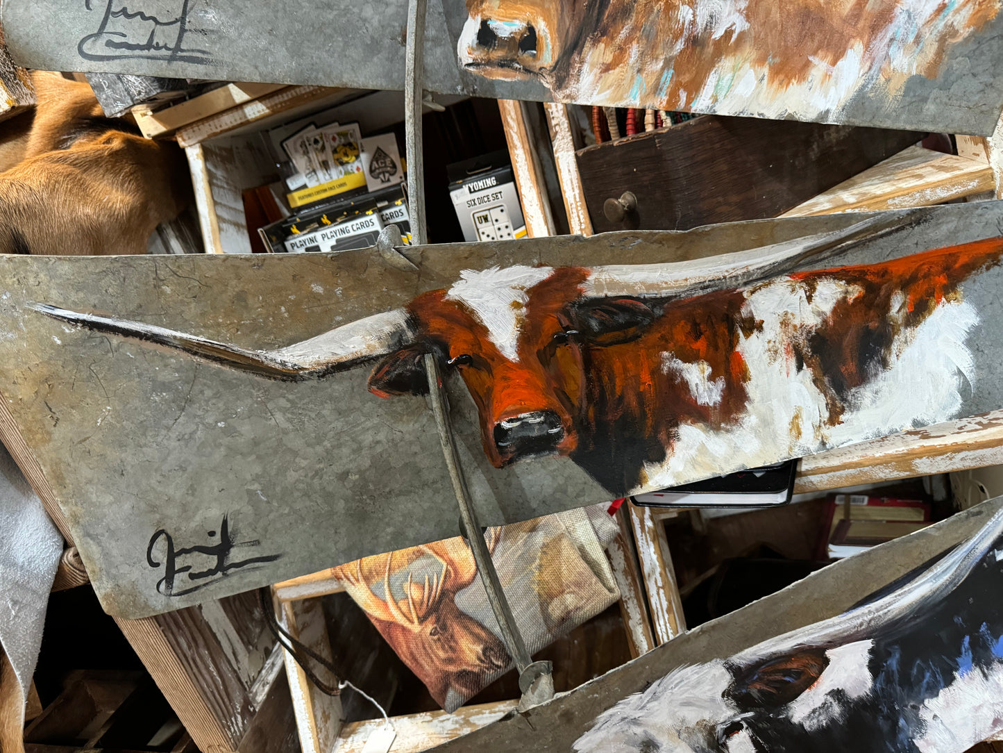 Triple Longhorn Windmill Blades, Jennifer Casebeer Art