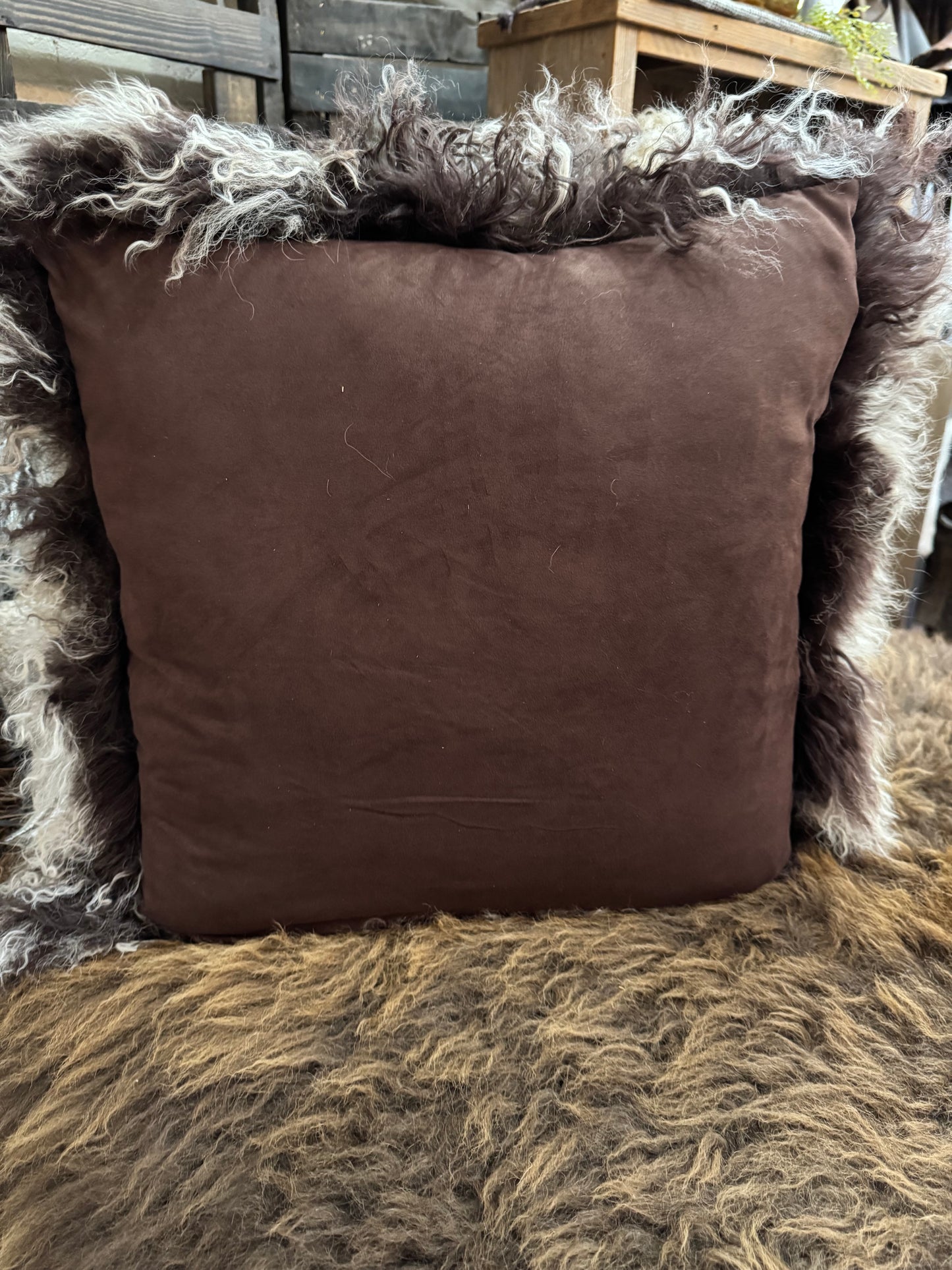 Brown Snowtop Tibetan Pillow