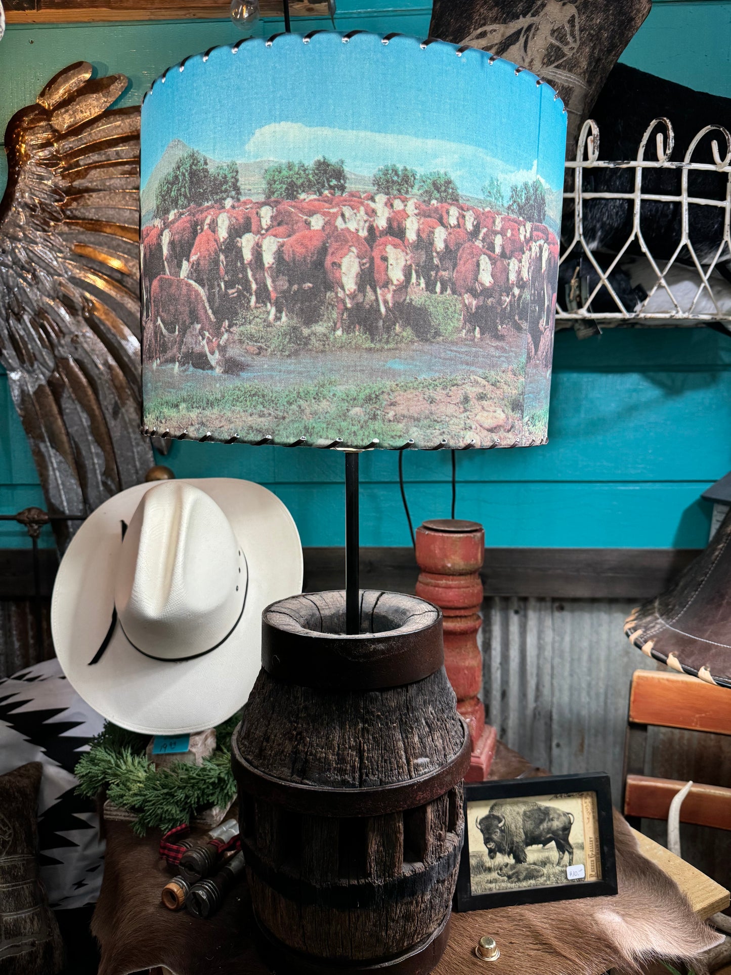 Western Lamp Shades - Hereford Cattle