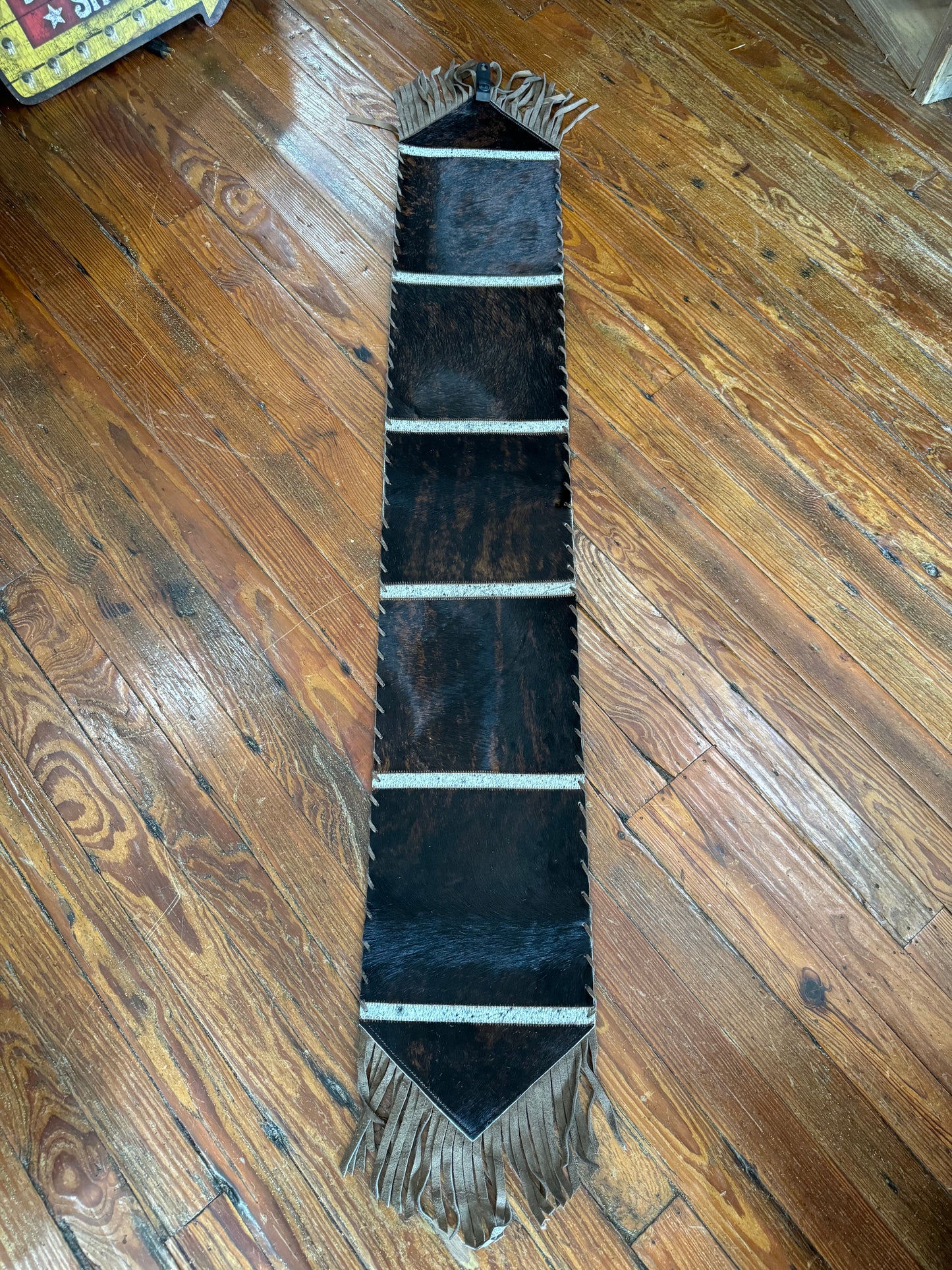 Western Table Runner, hide and leather - various