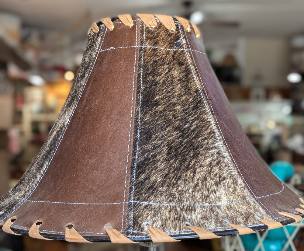 Leather lamp shade