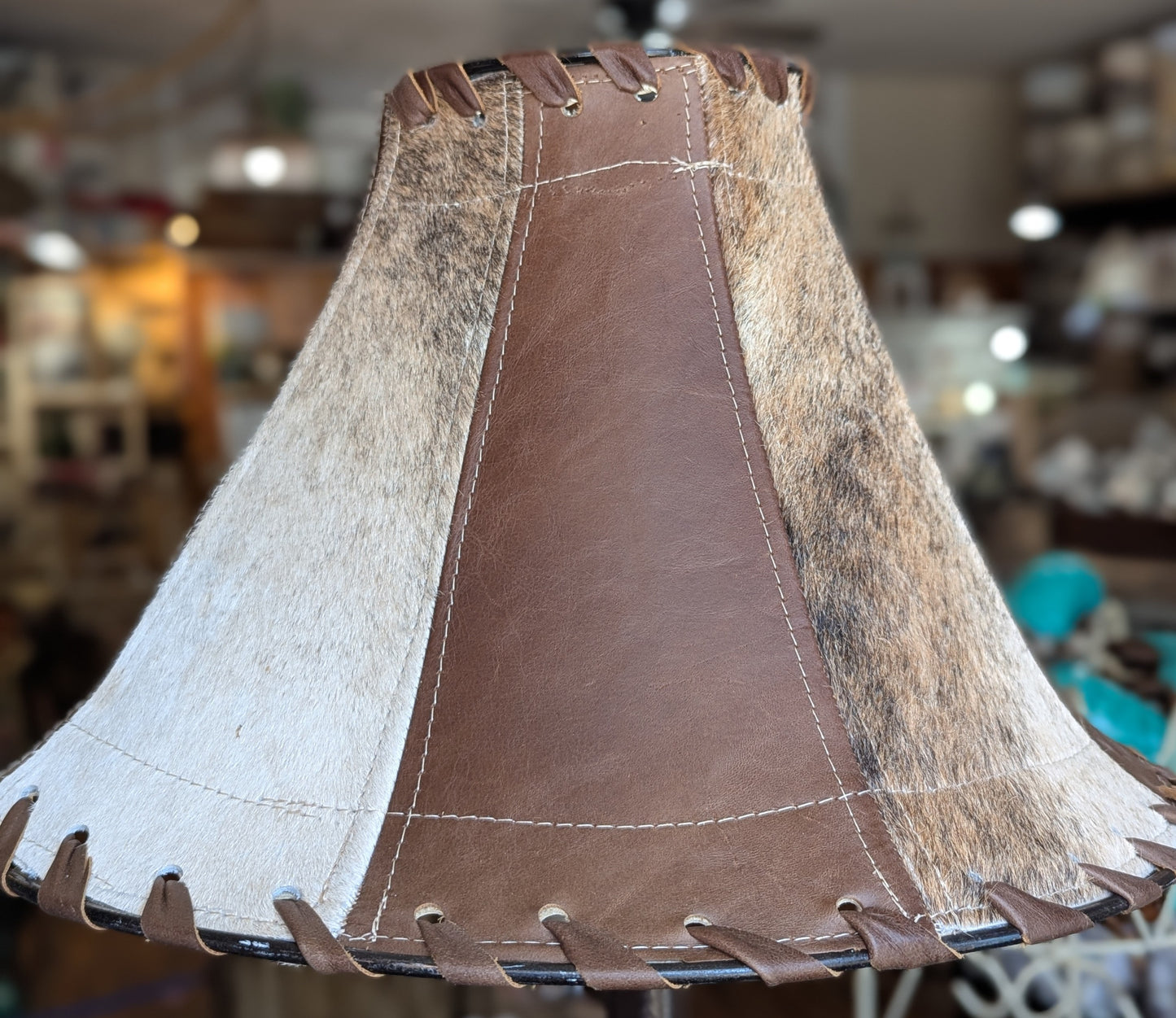Leather lamp shade