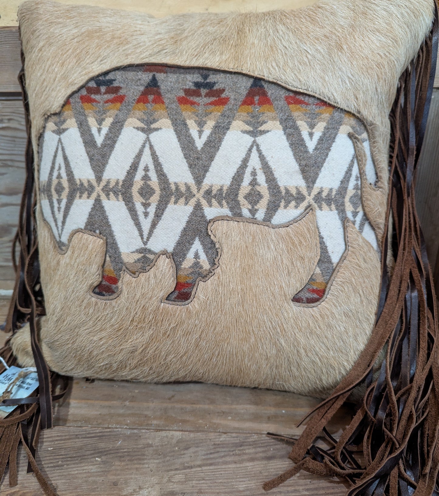 Roam Leather Pillow, Wool,