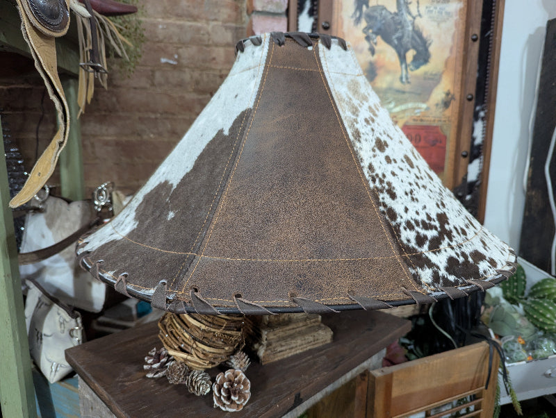 Leather lamp shade - large