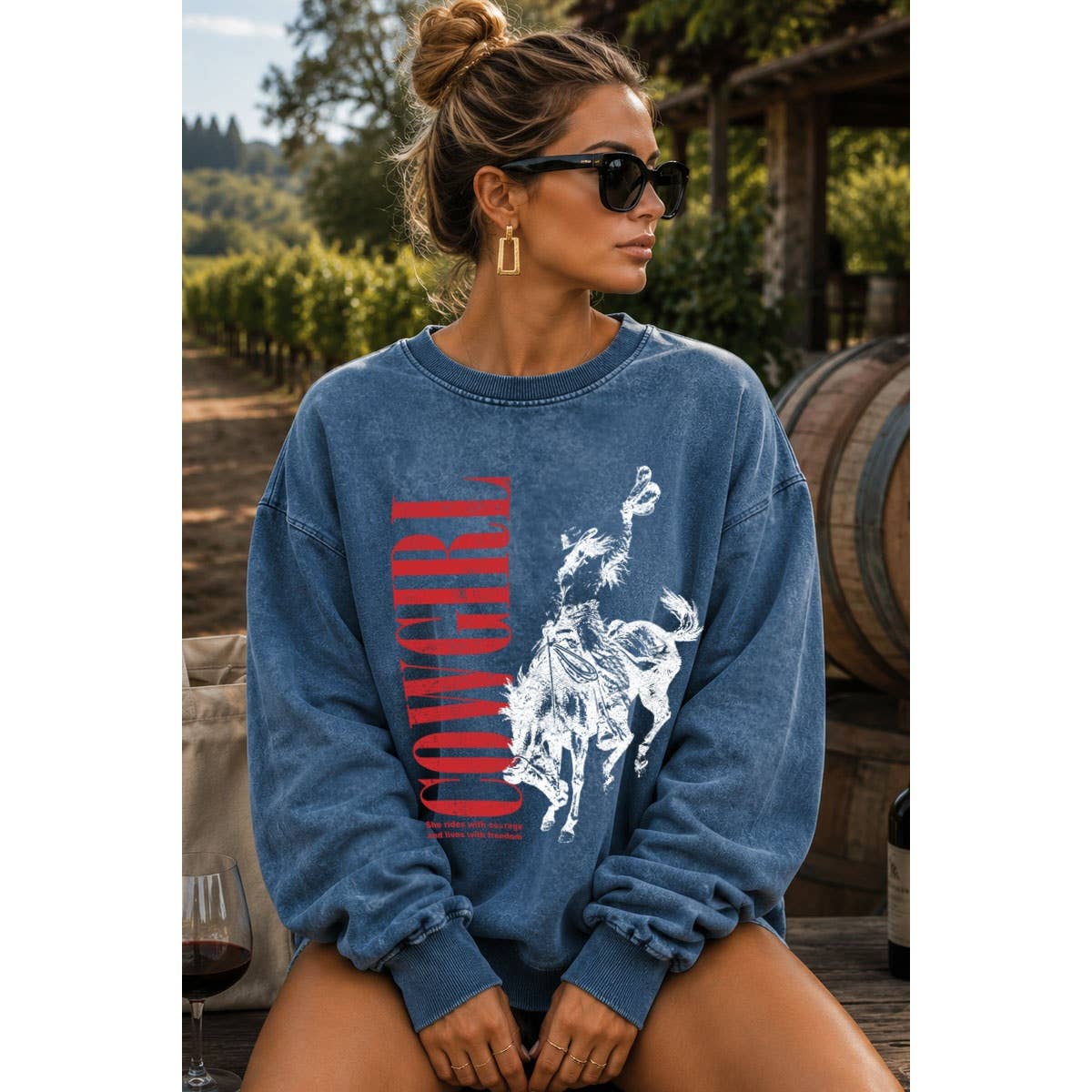 COWGIRL MINERAL GRAPHIC SWEATSHIRTS