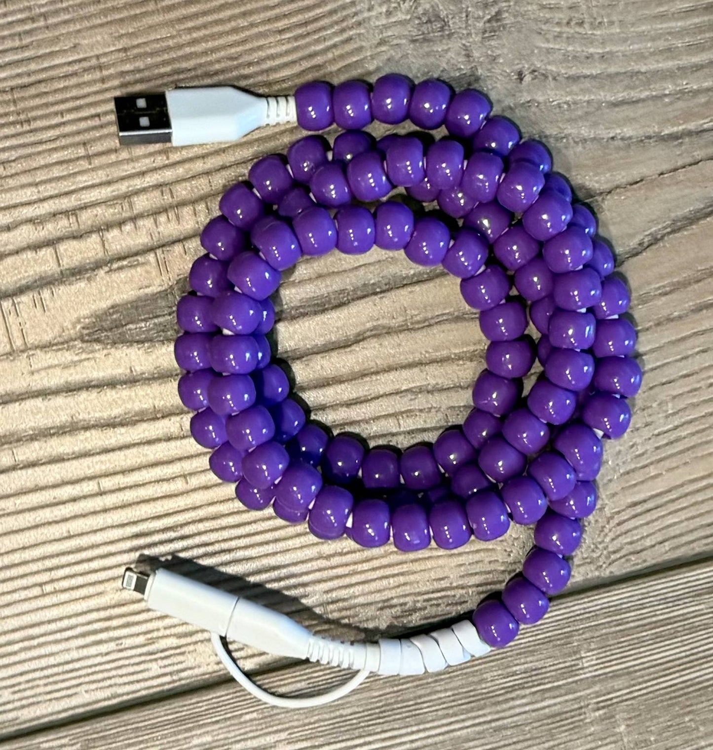 Beaded Phone Charger with Lightning & USB-C Cable