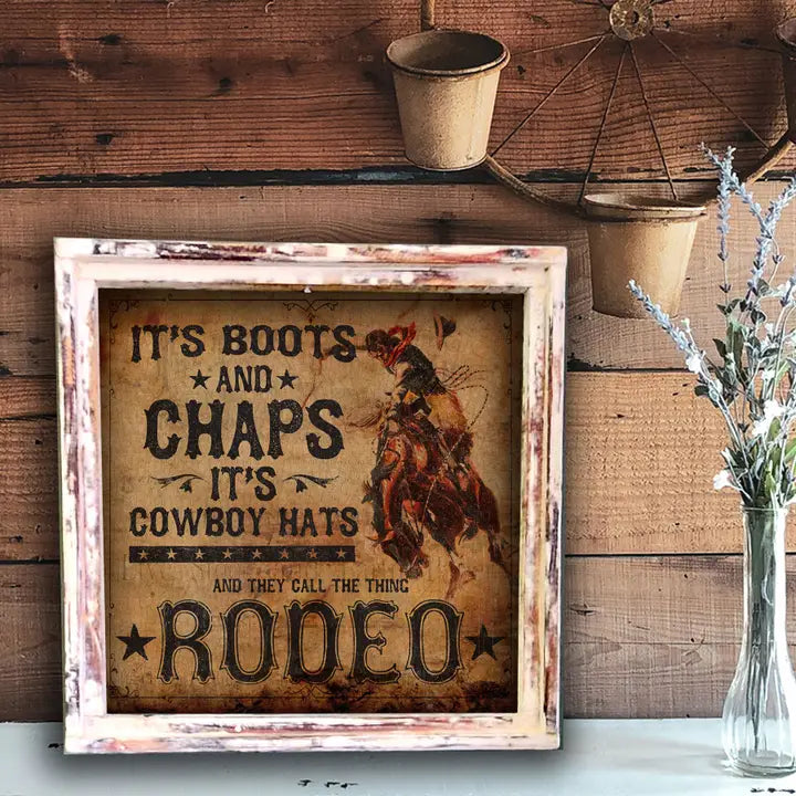 Boots & Chaps, Western Wooden Frame