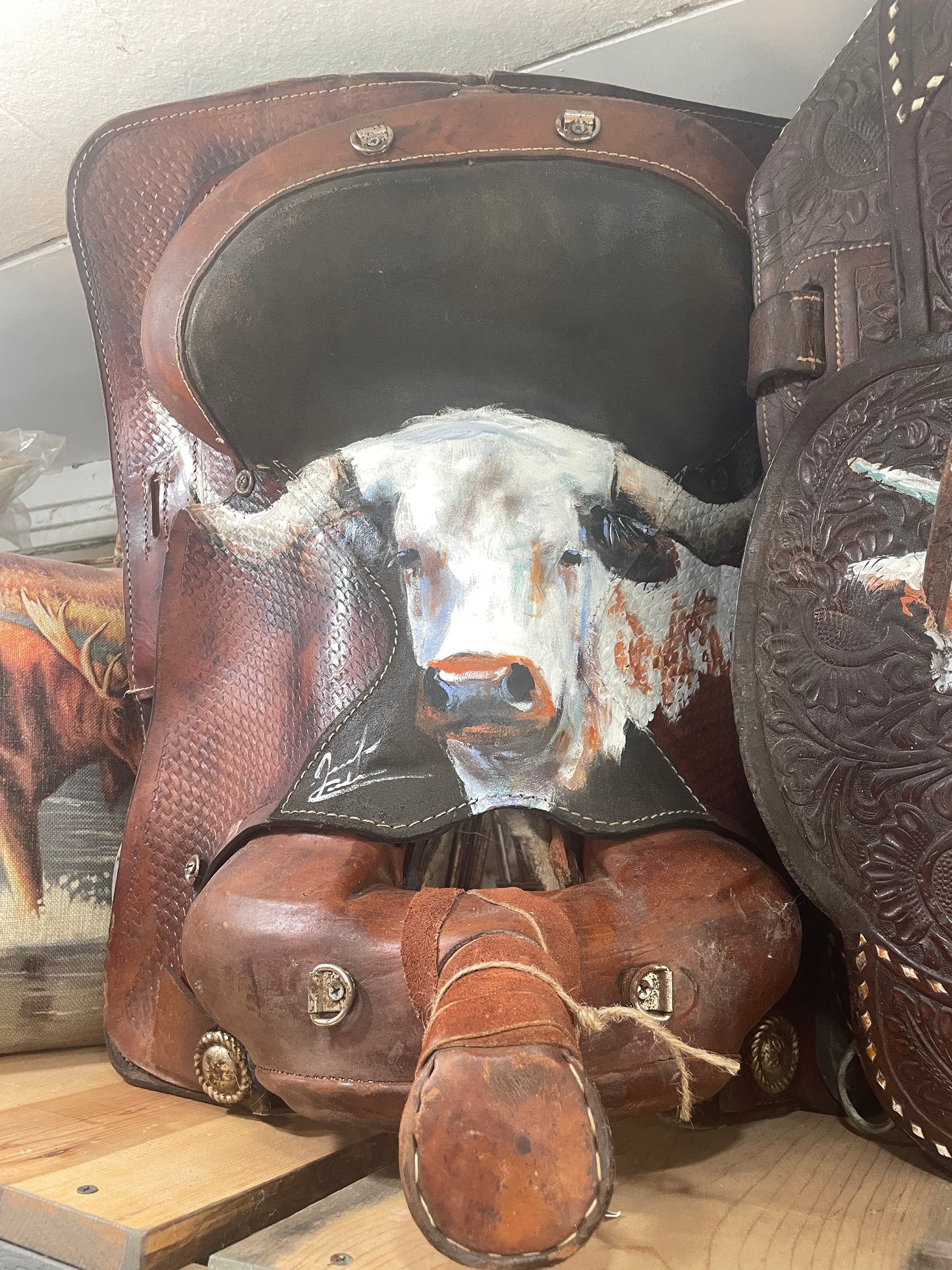 Longhorn Saddle - Jennifer Casebeer art