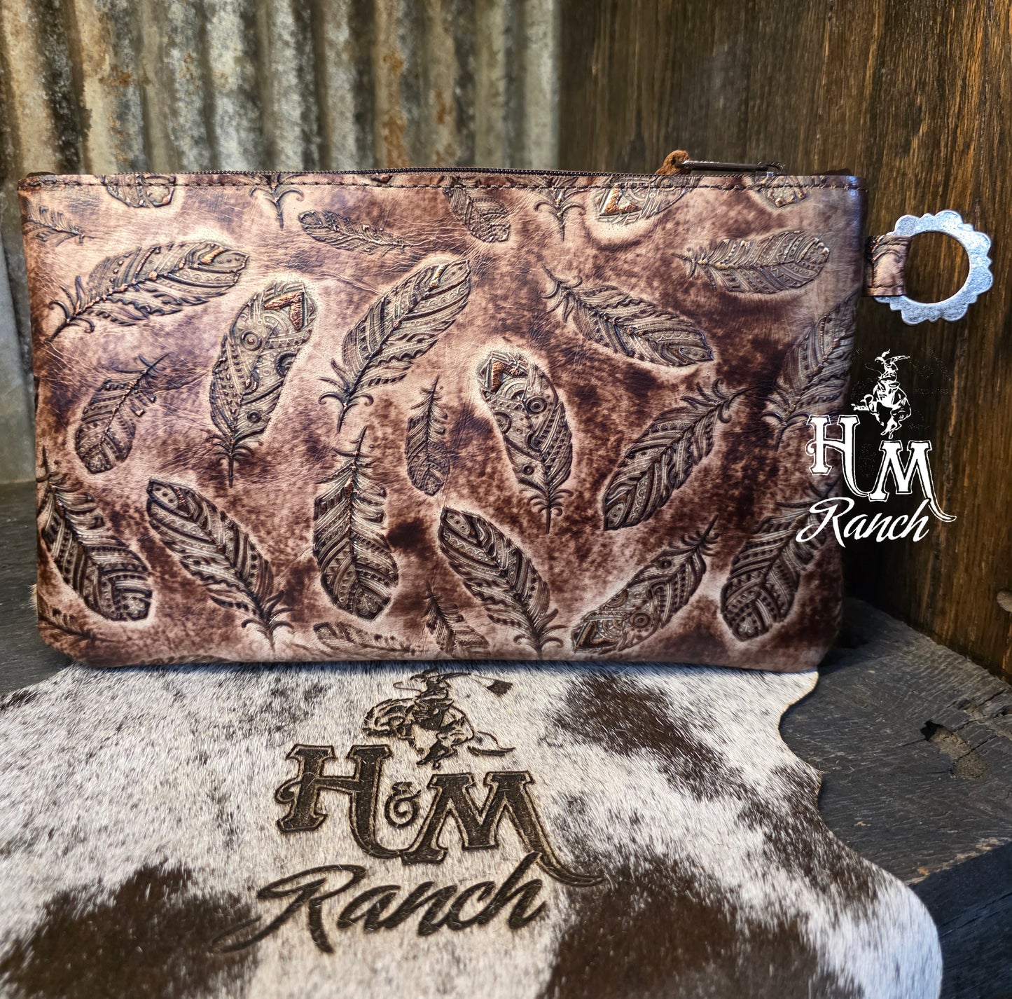 Bank or Makeup Bag, Feather