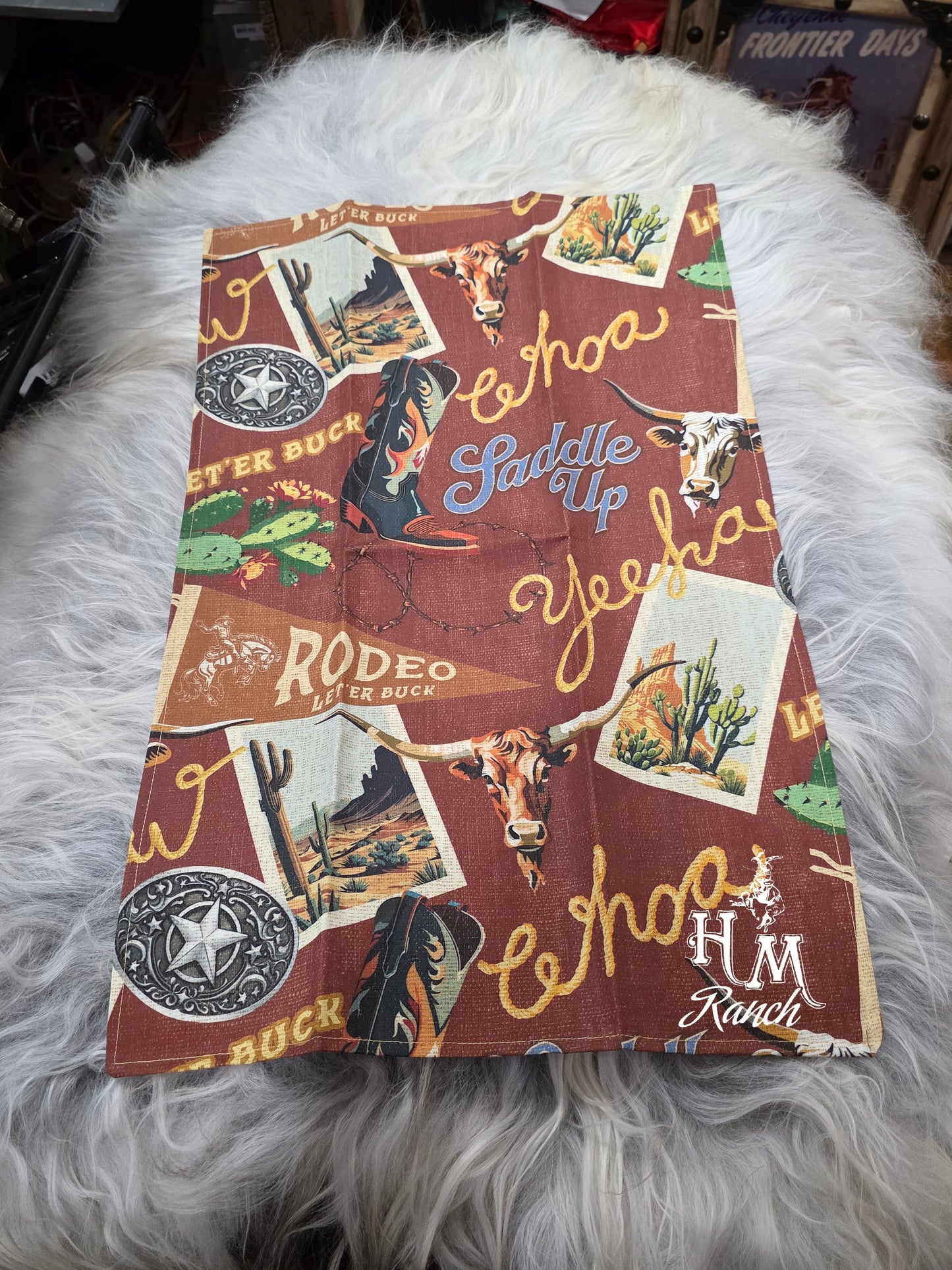 Yee-haw, Let'er Buck Kitchen Hand Towel