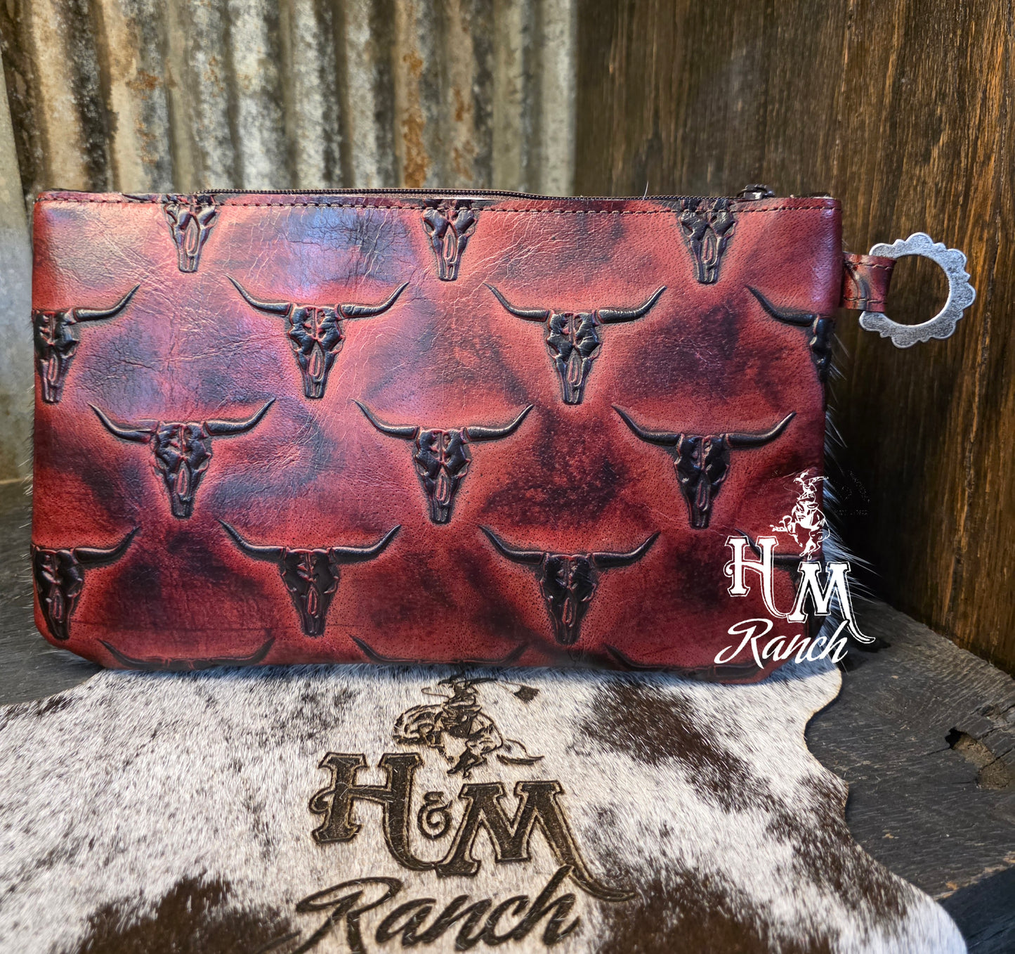 Bank or Makeup Bag, Longhorn