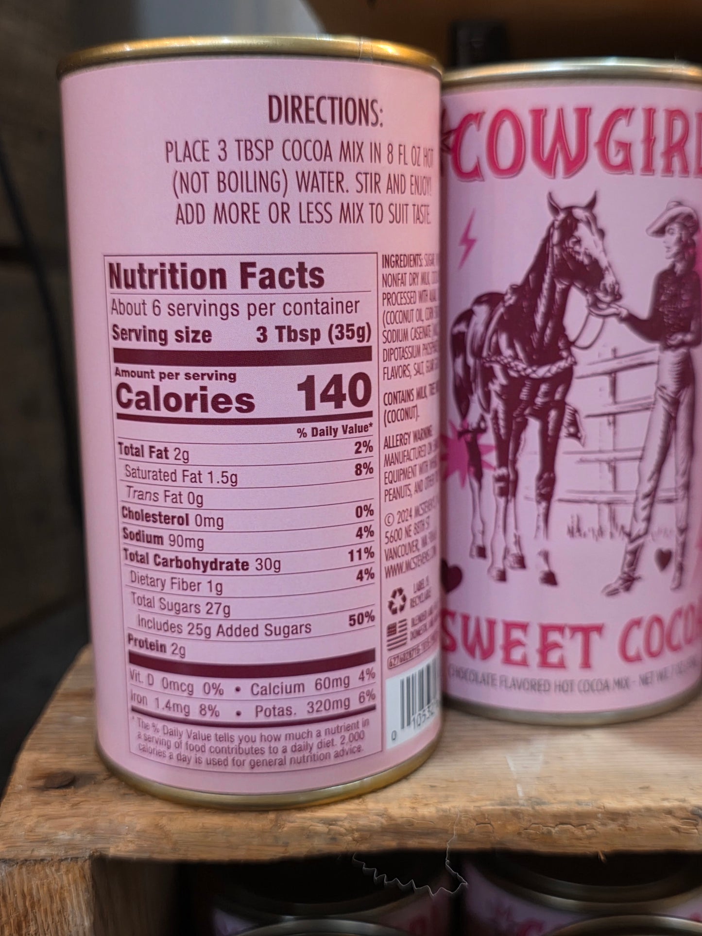 Cowgirl Christmas Cocoa, Tin