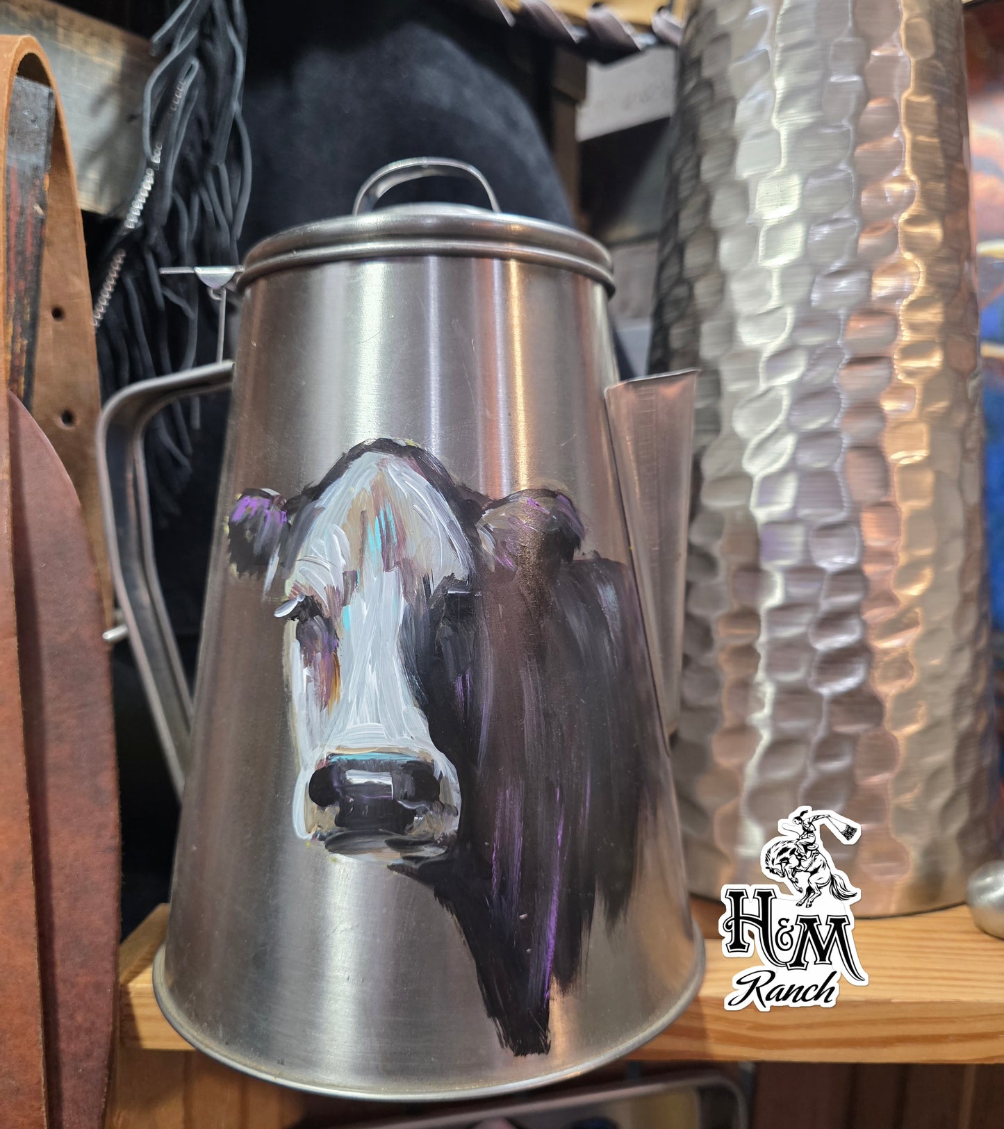 Black Baldly Camp Coffee Pot, Jennifer Casebeer Art