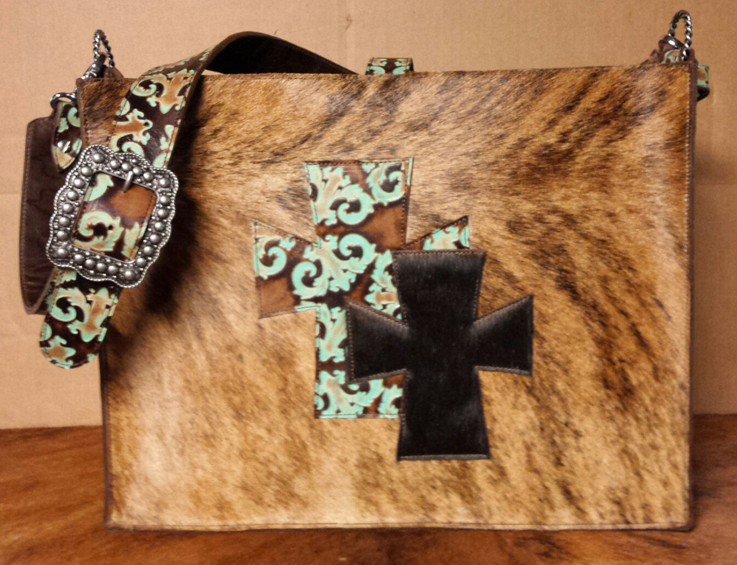 Box Style 13x10, Kaleidoscope Turquoise and Brown