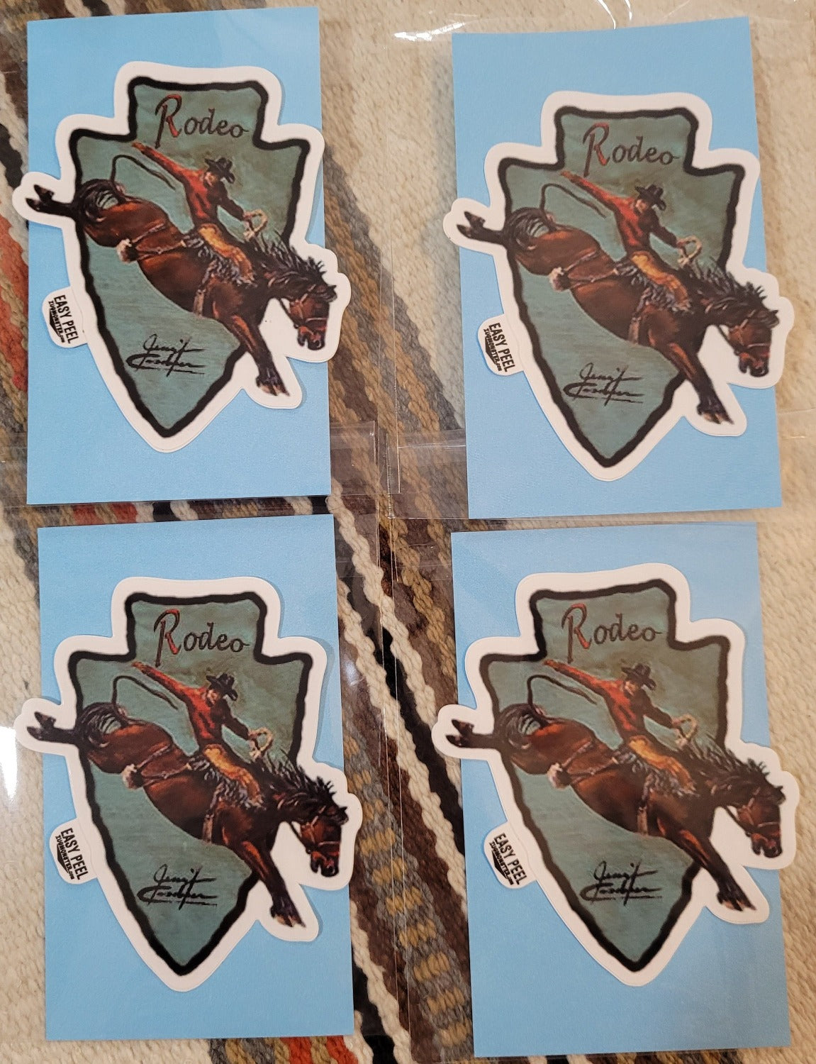 Western Art Sticker RODEO Four Pack,