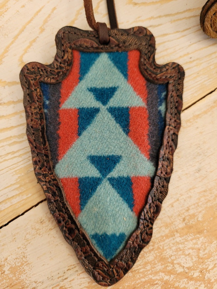 Arrow Head Car Freshie, Wool Inlay
