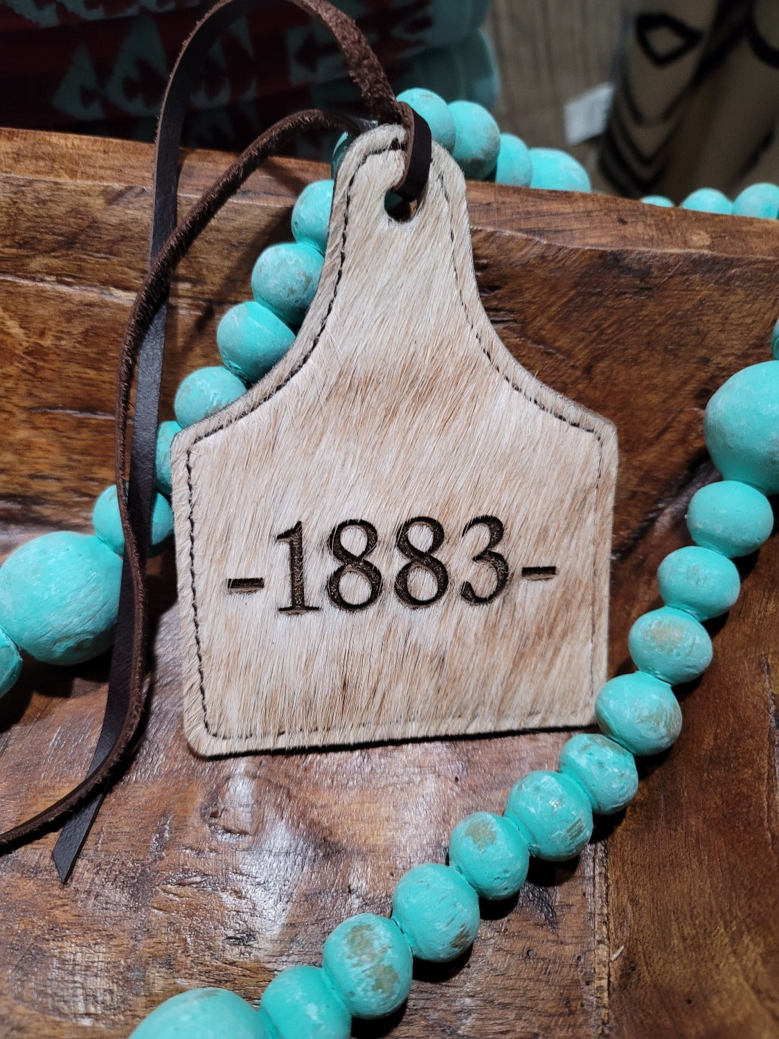 Leather Ear Tag Car Freshie, 1883