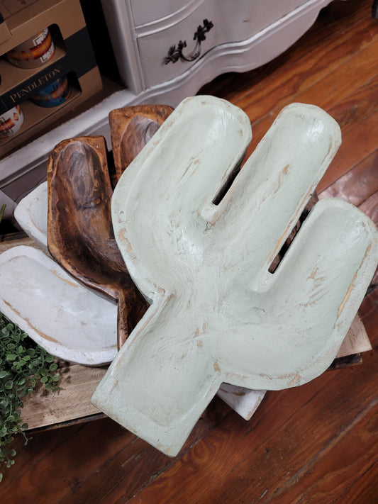 Wooden cactus bowls