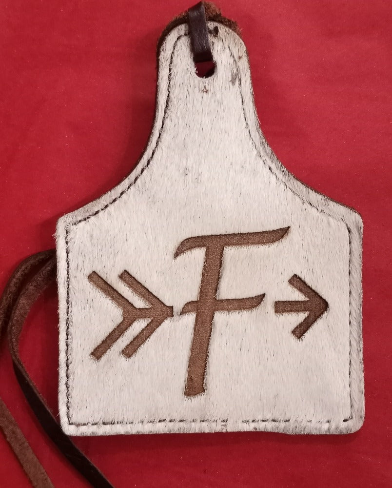 Leather Ear Tag Car Freshie, Arrow Initial