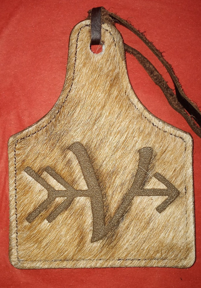 Leather Ear Tag Car Freshie, Arrow Initial