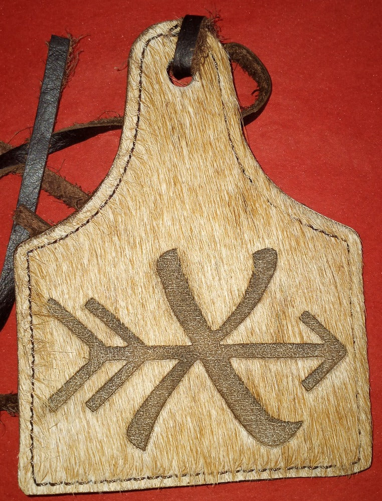 Leather Ear Tag Car Freshie, Arrow Initial