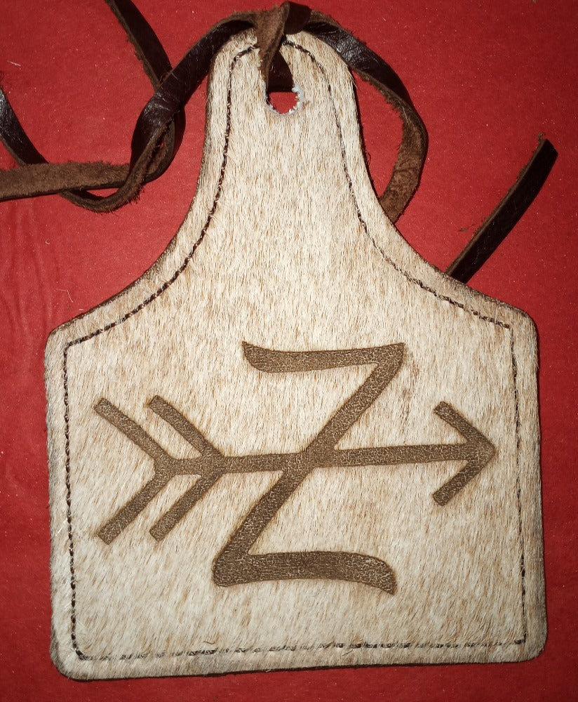Leather Ear Tag Car Freshie, Arrow Initial