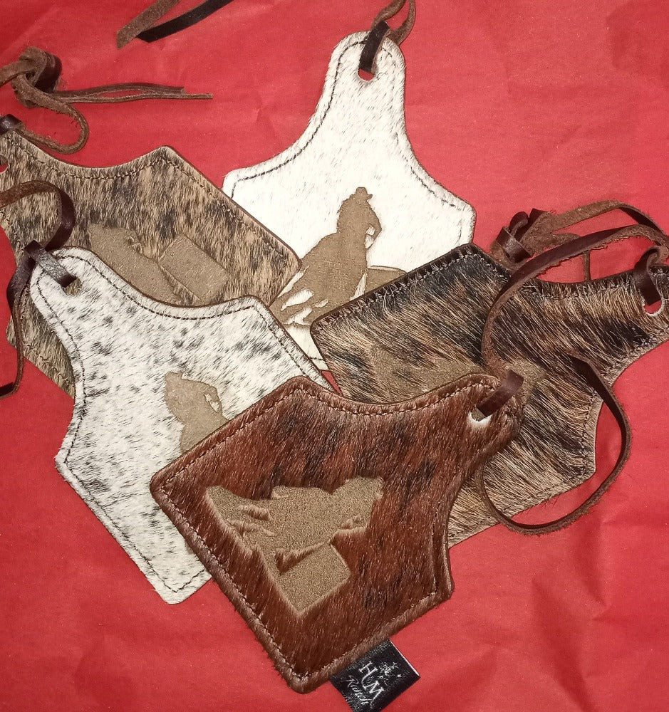 Leather Ear Tag Car Freshie, Barrel Racer