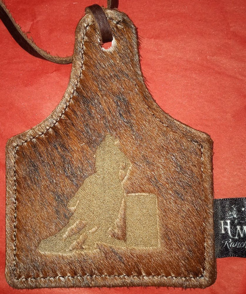 Leather Ear Tag Car Freshie, Barrel Racer