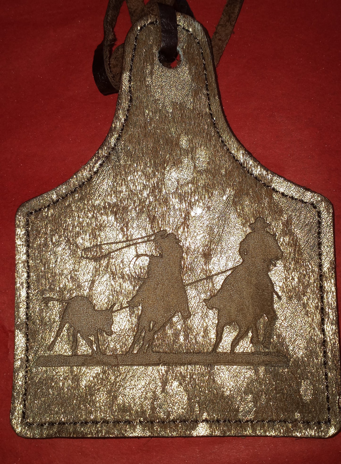 Leather Ear Tag Car Freshie, Team Roper