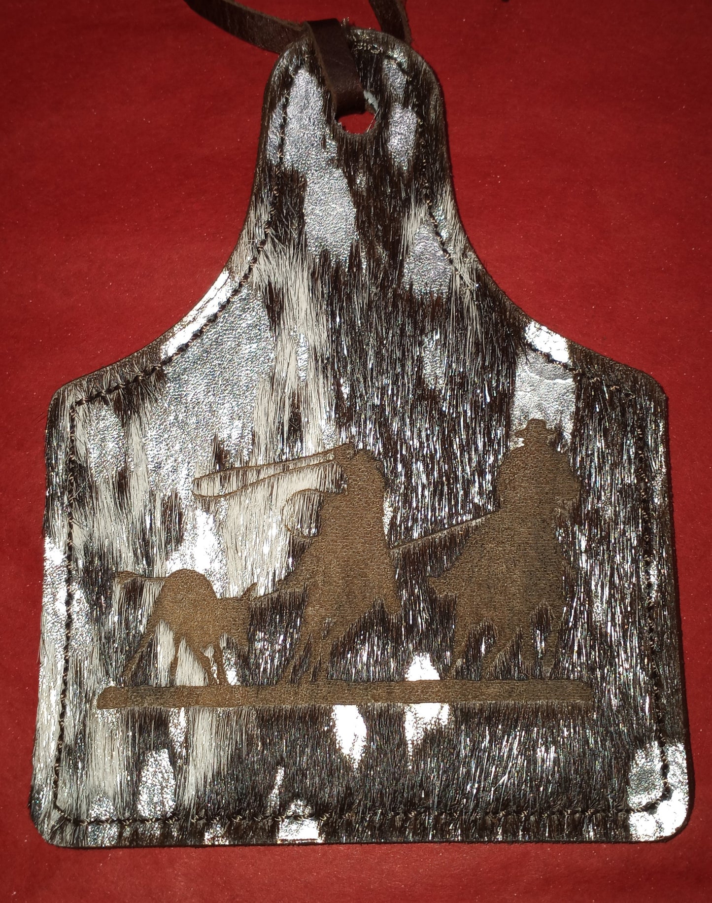 Leather Ear Tag Car Freshie, Team Roper