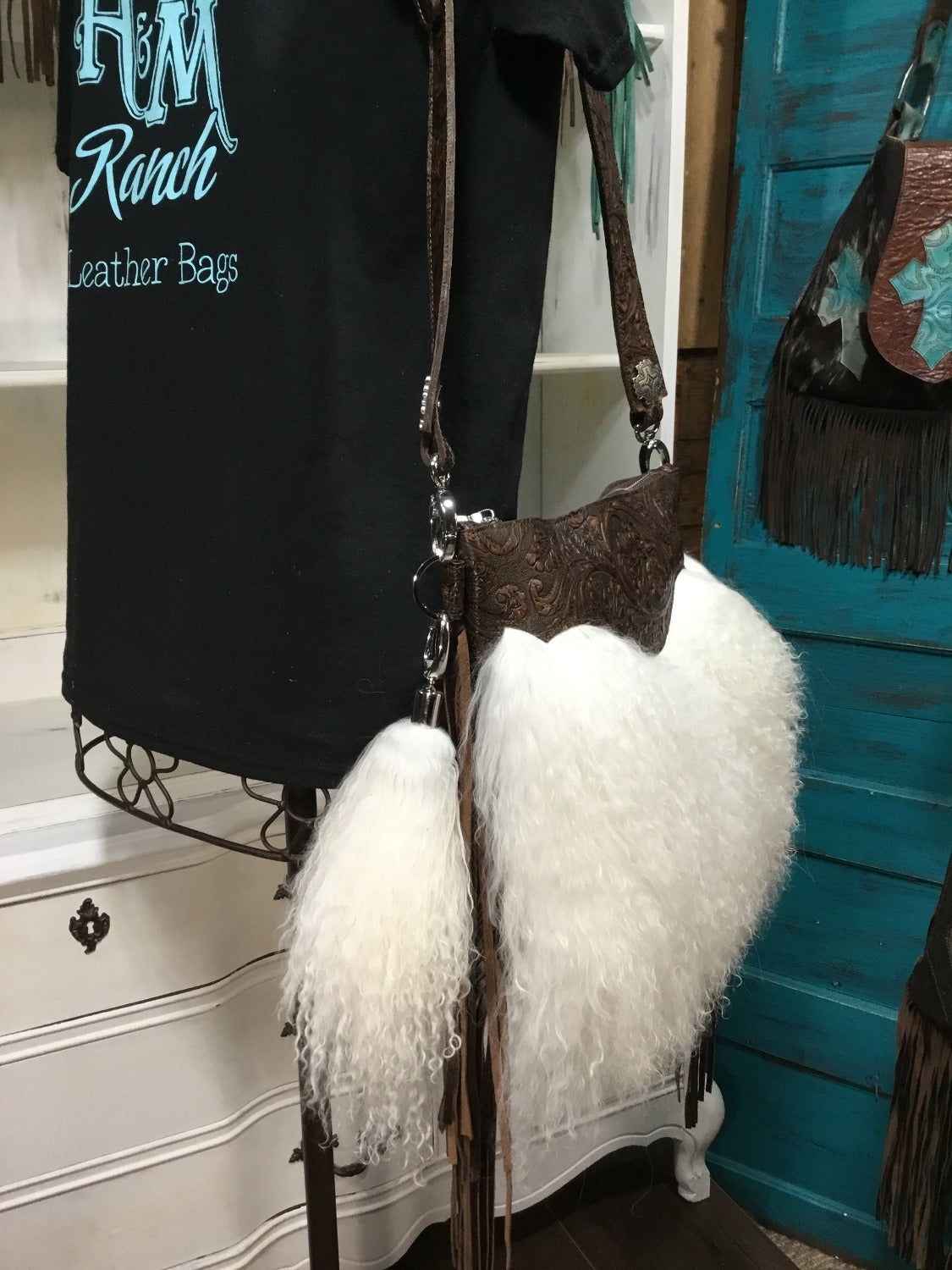 Mid Rise, Wooly w/Cowboy Embossed Leather