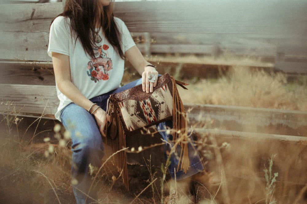 Half Pint Wristlet, Spirit of the People with brown cowboy tool